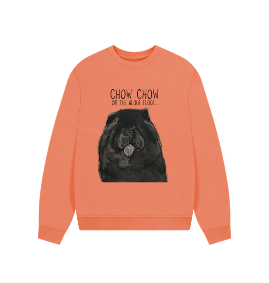 Apricot Black Chow Chow Women's Oversized Sweatshirt