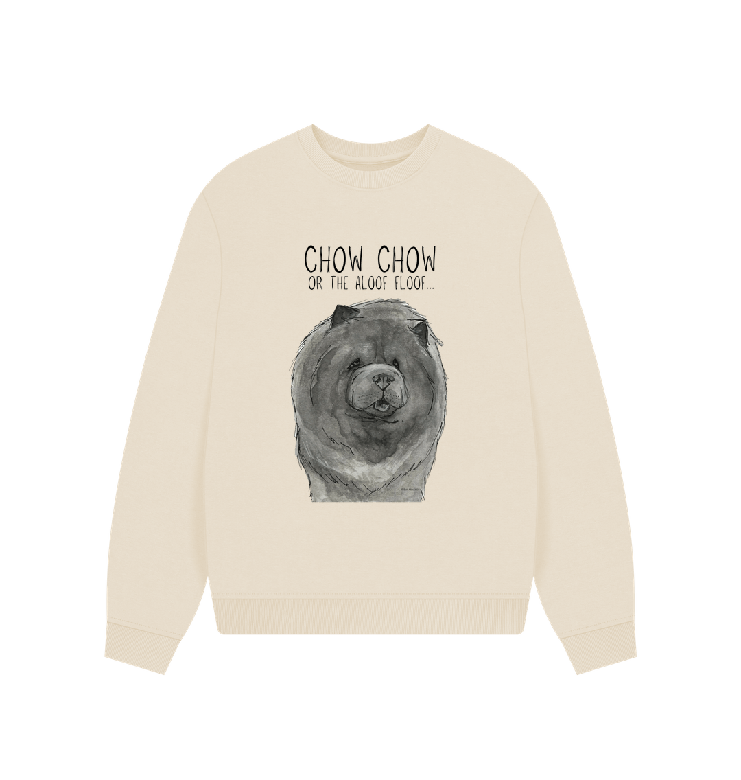 Oat Blue Chow Chow Women's Oversized Sweatshirt