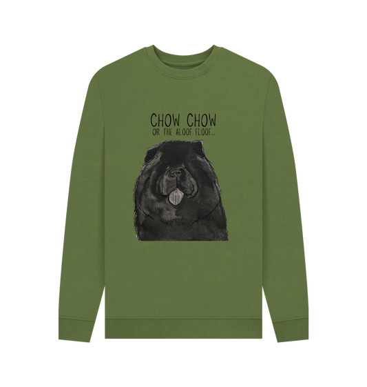 Khaki Black Chow Chow Men's Crew Neck Sweatshirt