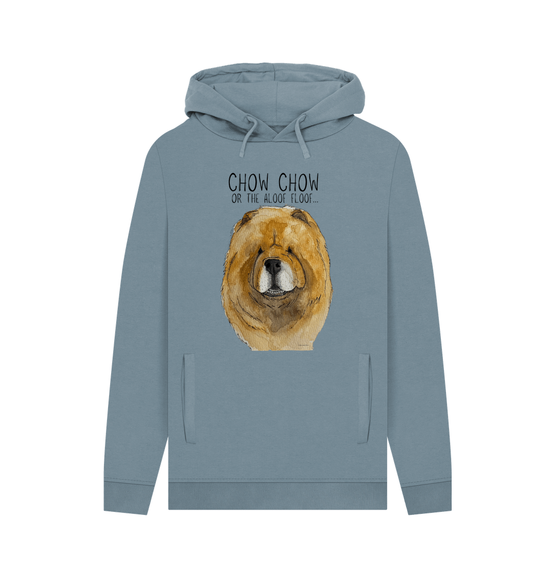 Stone Blue Red Chow Chow Men's Hoodie