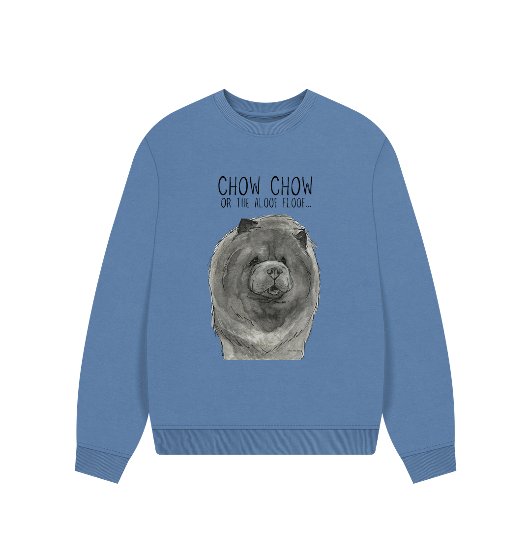 Solent Blue Chow Chow Women's Oversized Sweatshirt