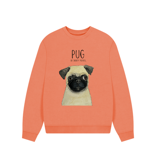 Apricot Pug Women's Oversized Sweatshirt