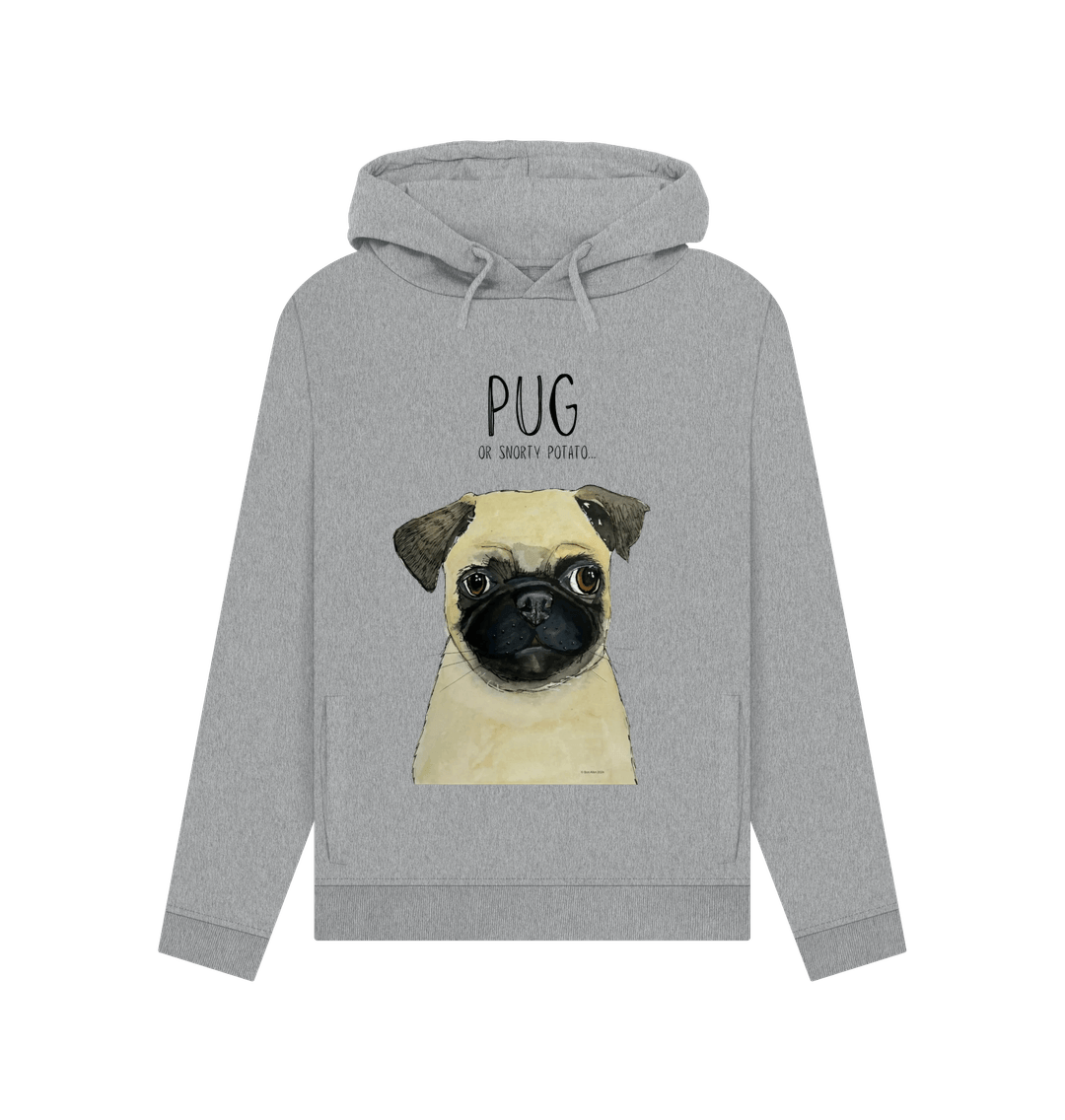 Light Heather Pug Women's Hoodie