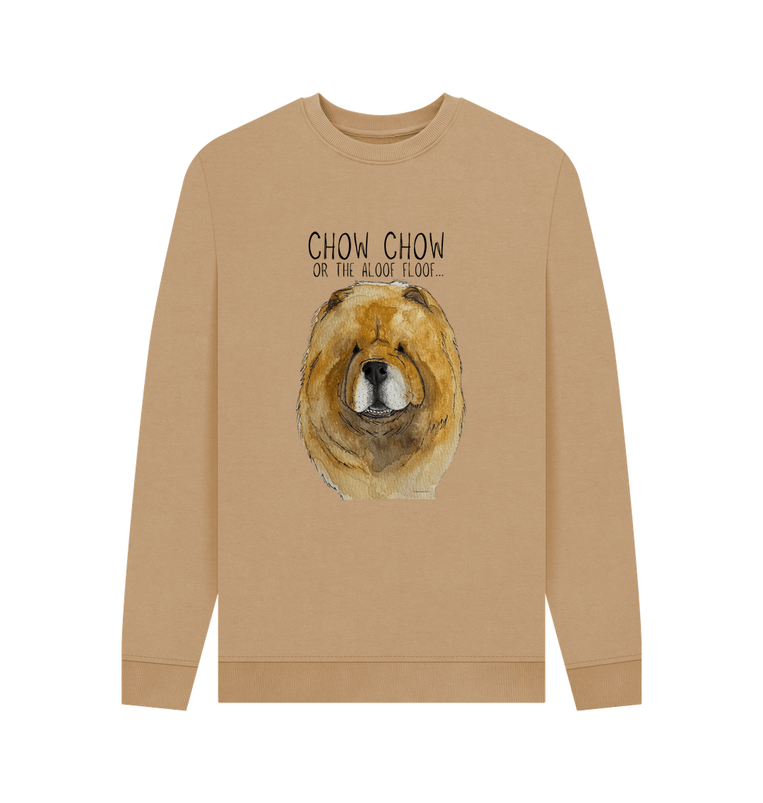 Sand Red Chow Chow Men's Crew Neck Sweatshirt