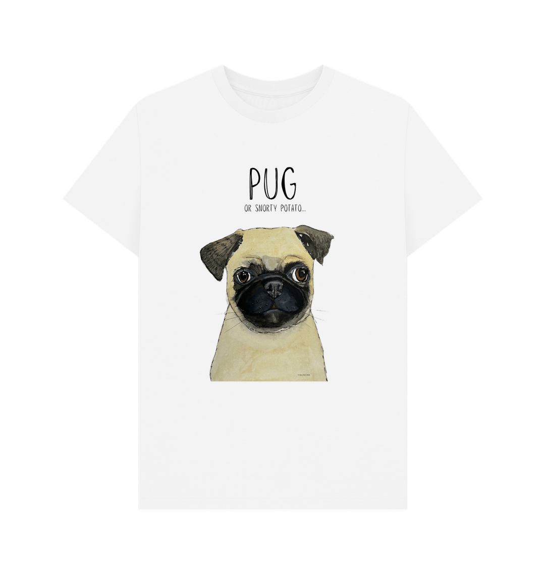 White Pug Men's T Shirt