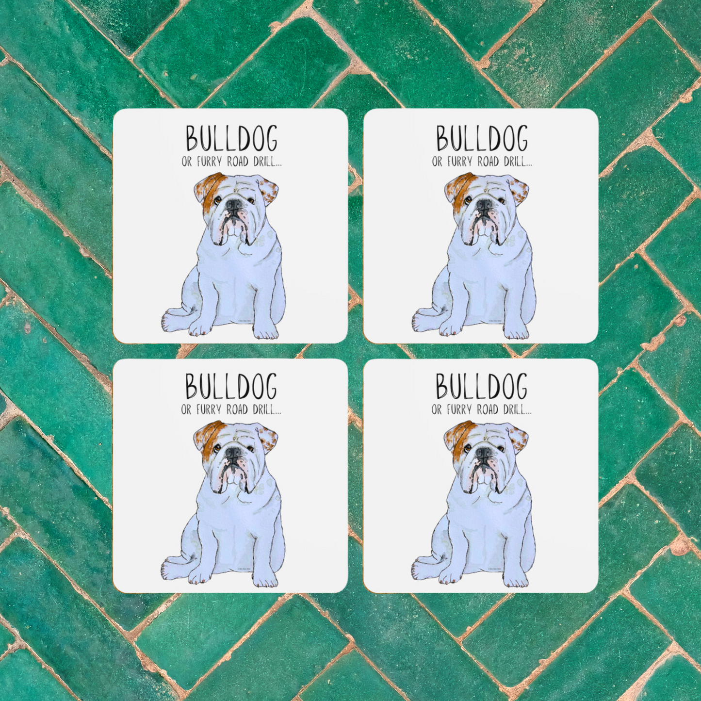 Bulldog Print Coasters – Sip in Style with a Snorty Companion!