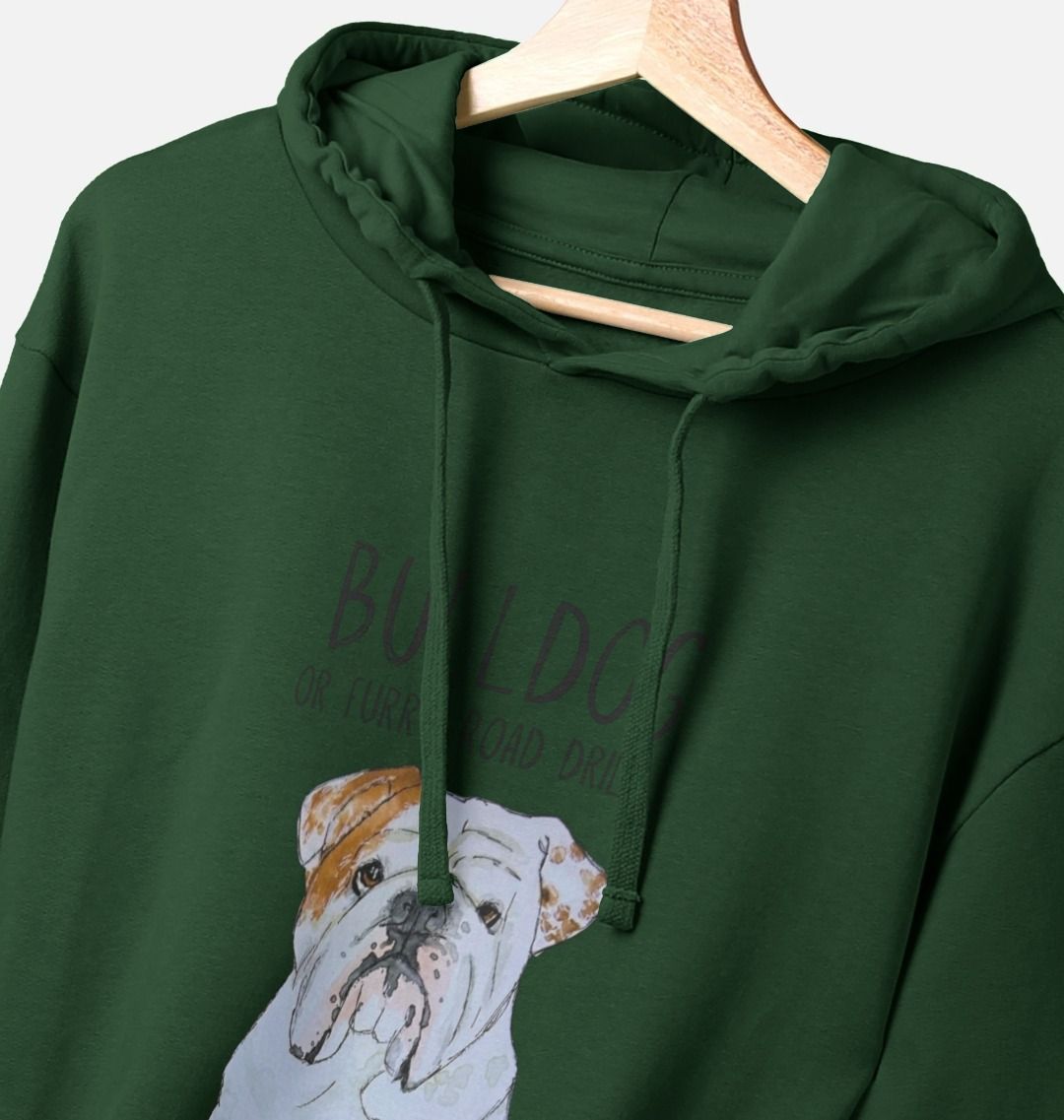 Bulldog Power: Furry Road Drill Men’s Hoodie for Ultimate Cool!