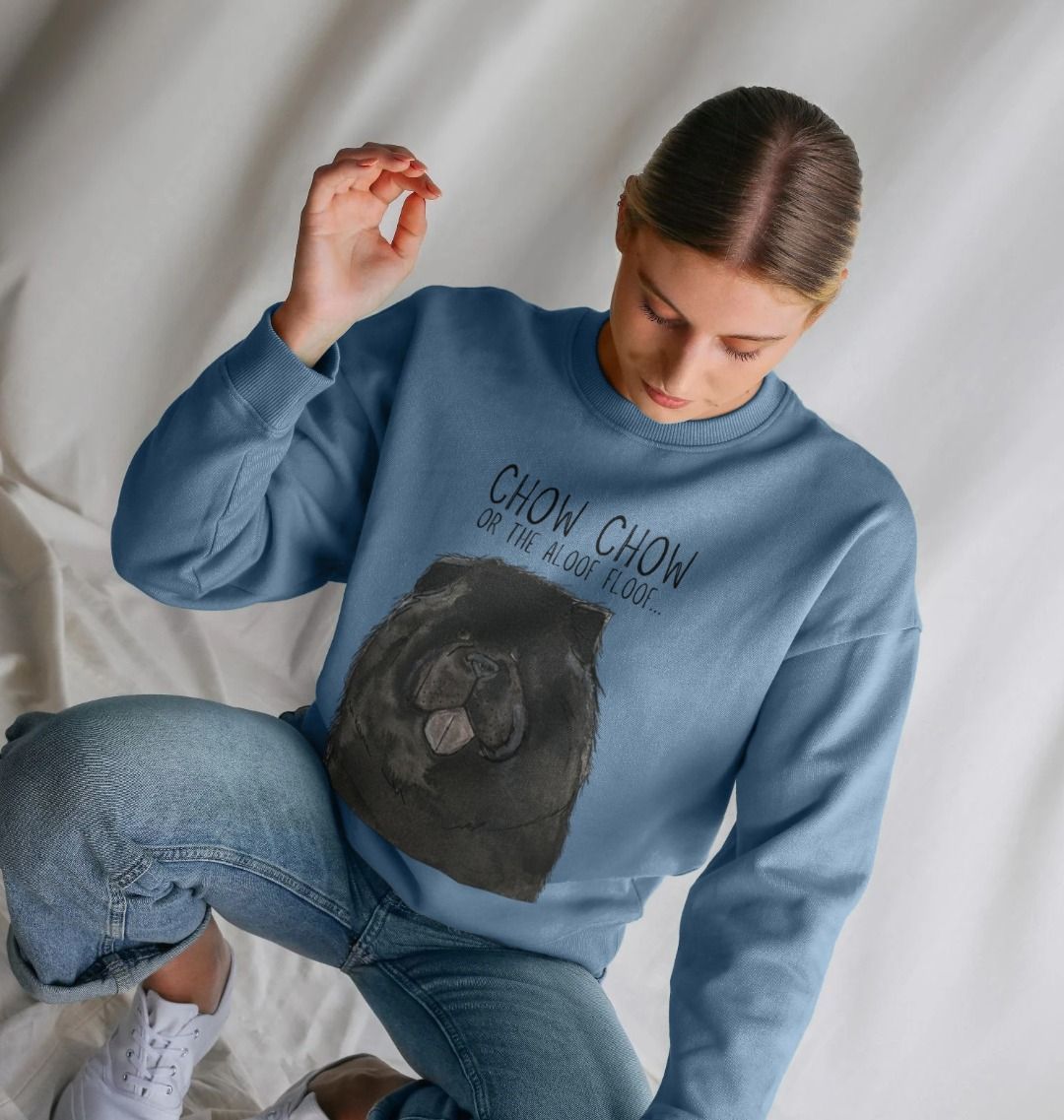 Black Chow Chow Women's Oversized Sweatshirt – Featuring the Aloof Floof Design!