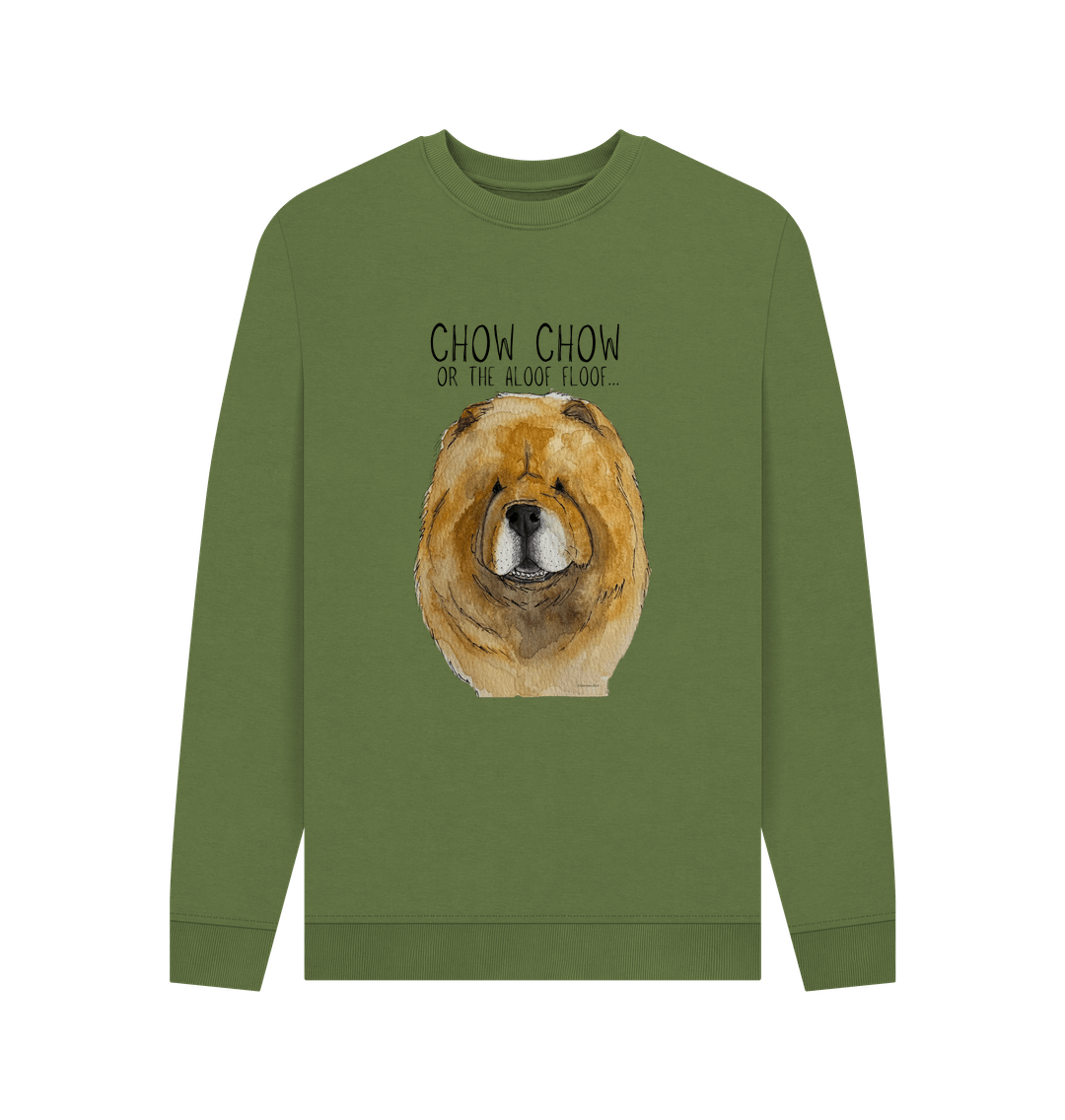 Khaki Red Chow Chow Men's Crew Neck Sweatshirt