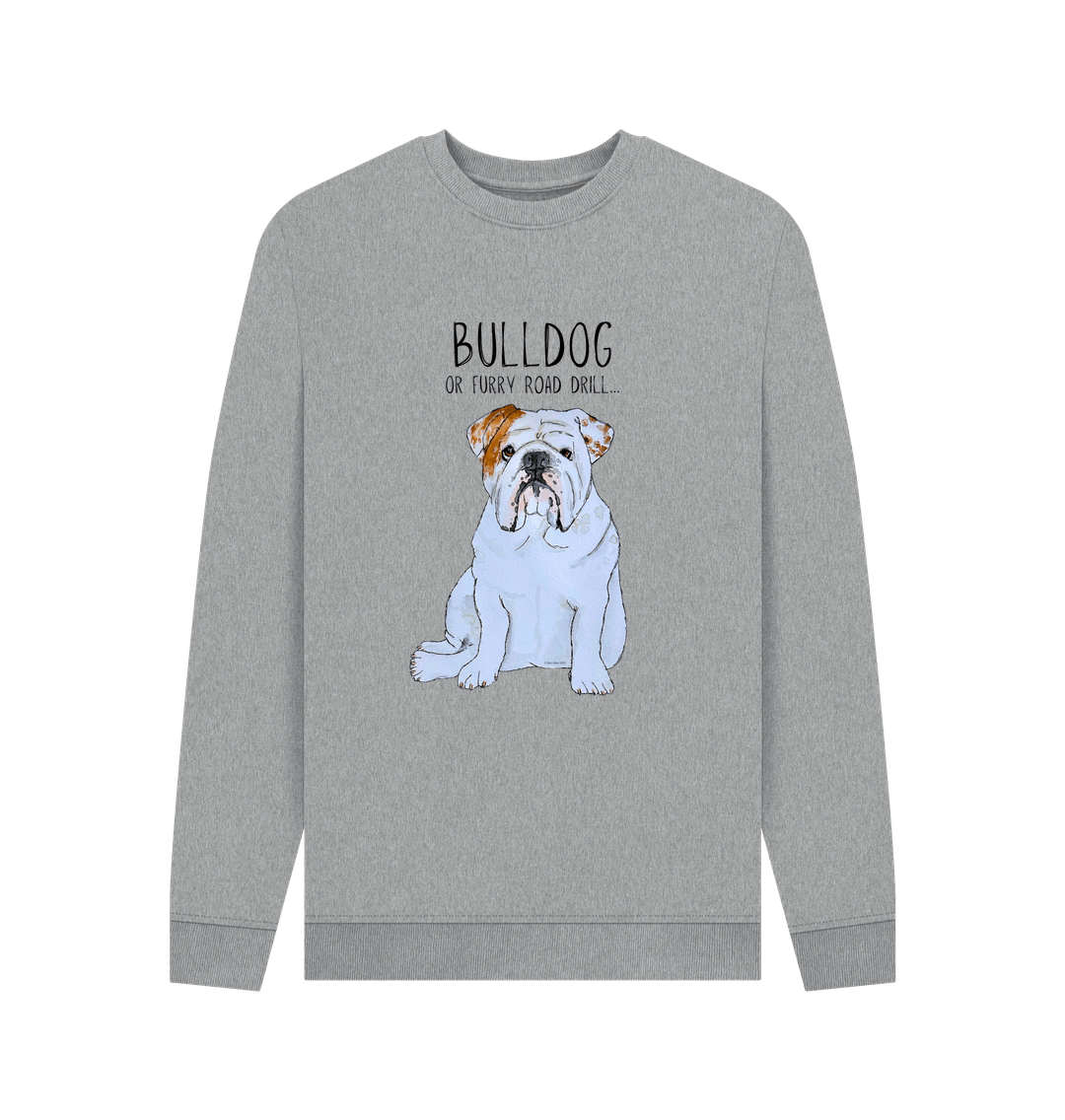 Light Heather Bulldog Grit: Furry Road Drill Men\u2019s Crewneck Sweatshirt for the Bold!