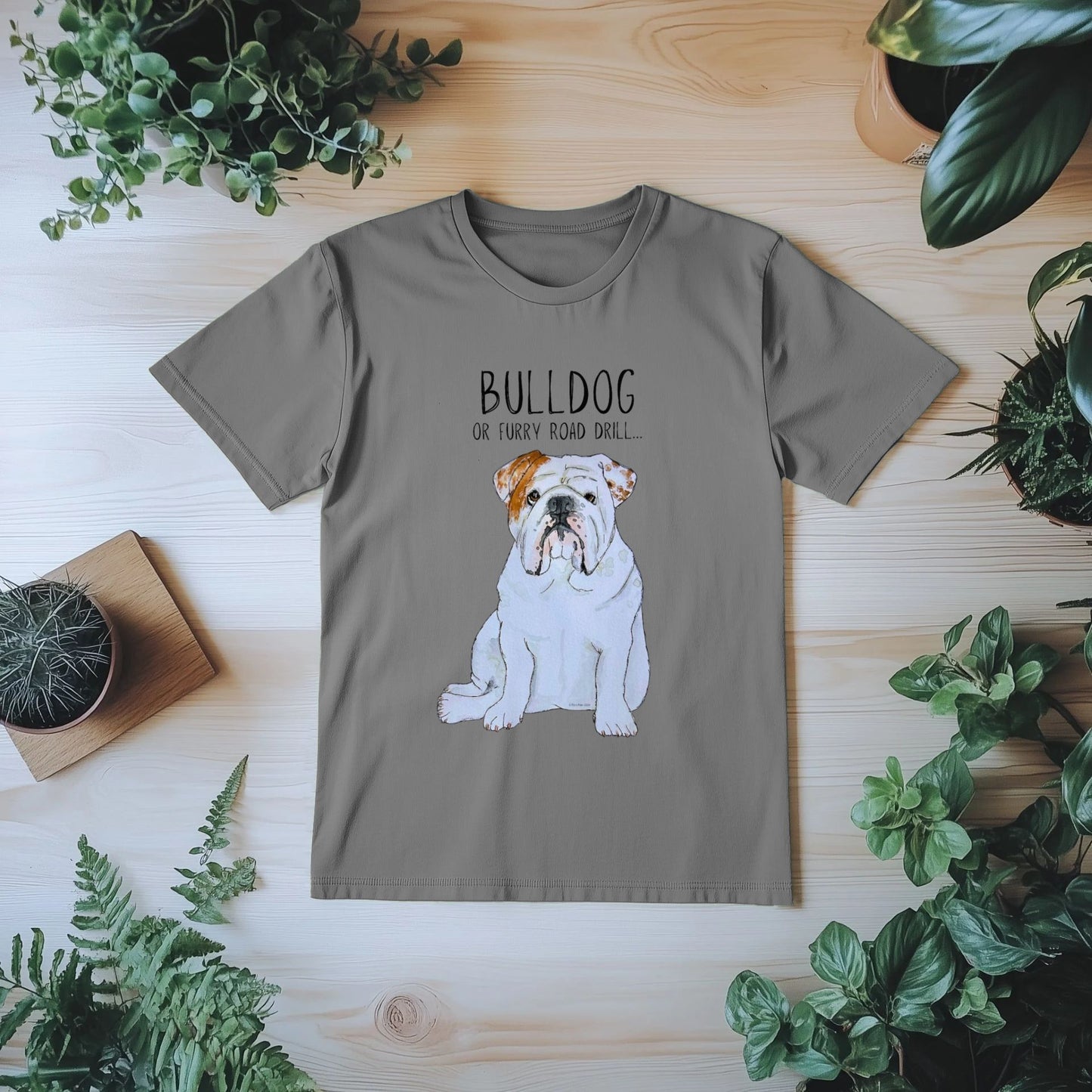 Bulldog Fury: Men's Furry Road Drill T-Shirt for the Wild at Heart!