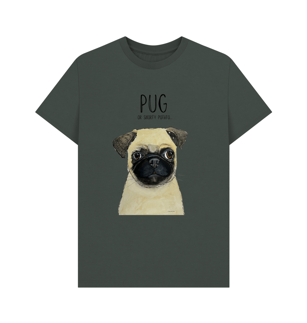 Dark Grey Pug Men's T Shirt