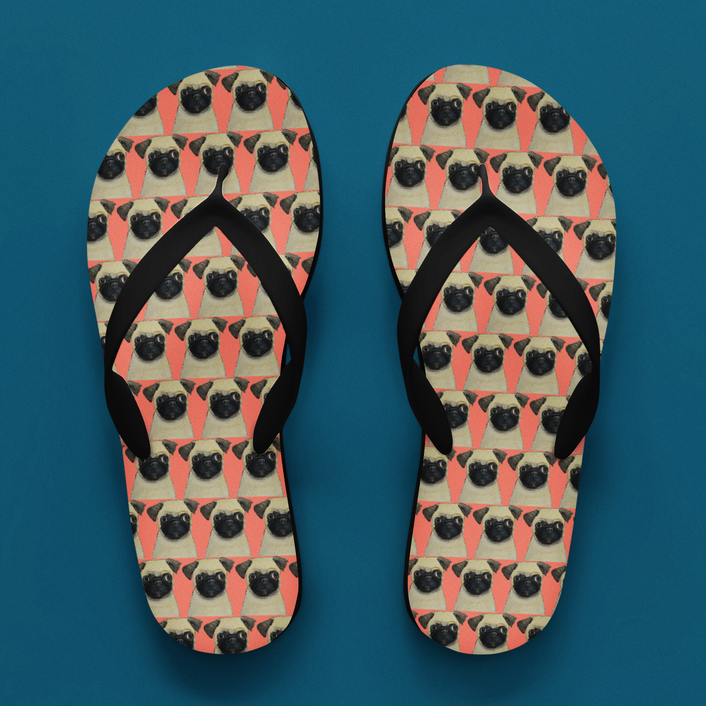 Pug Life, But Make It Fashion: Luxe Pug Print Flip Flops!