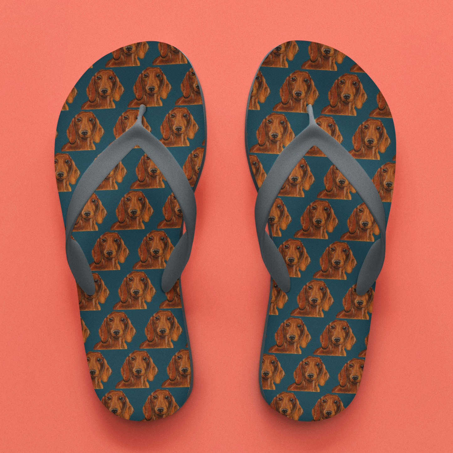 Hot Dog Summer: Luxe Dachshund Print Flip Flops!