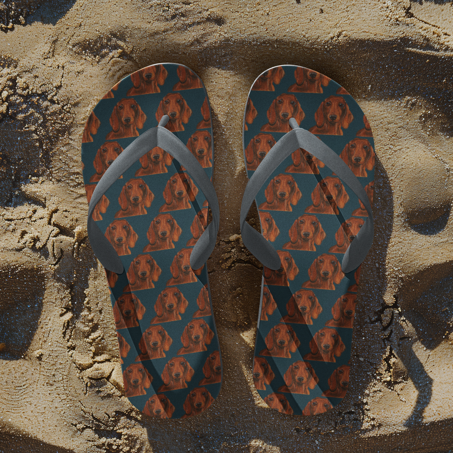 Hot Dog Summer: Luxe Dachshund Print Flip Flops!