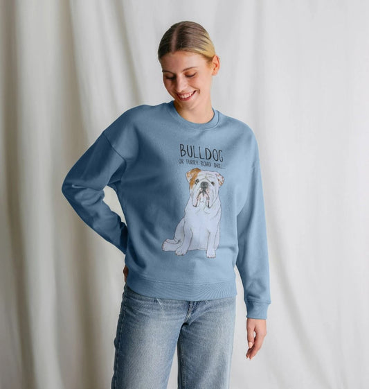 Bulldog Bliss: Furry Road Drill Oversized Sweatshirt for Fierce & Cozy Style!