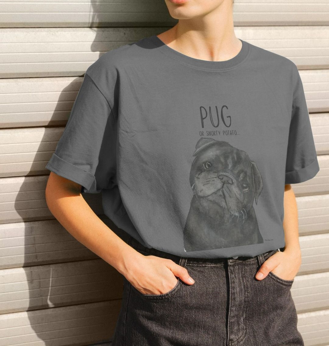 Snorty Potato Women’s Relaxed Fit Tee – Pug Life, Comfier Than Ever!