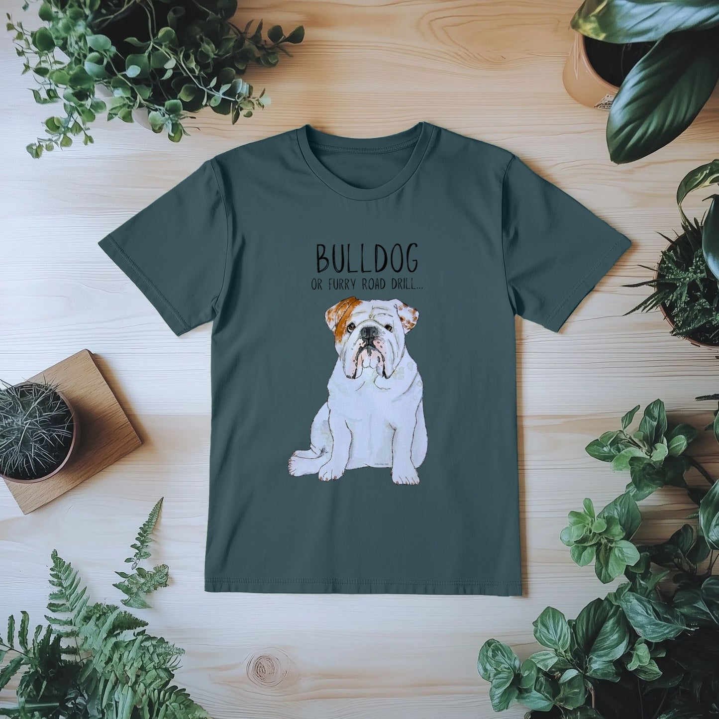 Bulldog Fury: Men's Furry Road Drill T-Shirt for the Wild at Heart!