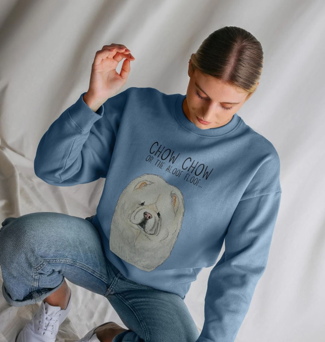 Snuggle Up in Style with the Cream Chow Chow Women's Oversized Sweatshirt – Aloof Floof Approved!