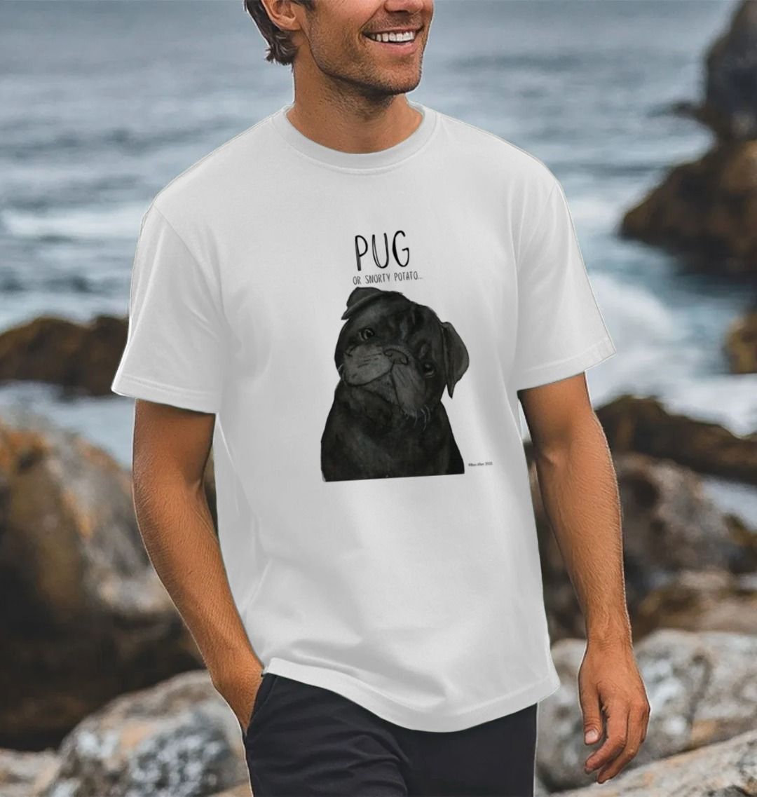 Snorty Potato Men’s T-Shirt – Perfect for Pug Lovers and Snack Enthusiasts!