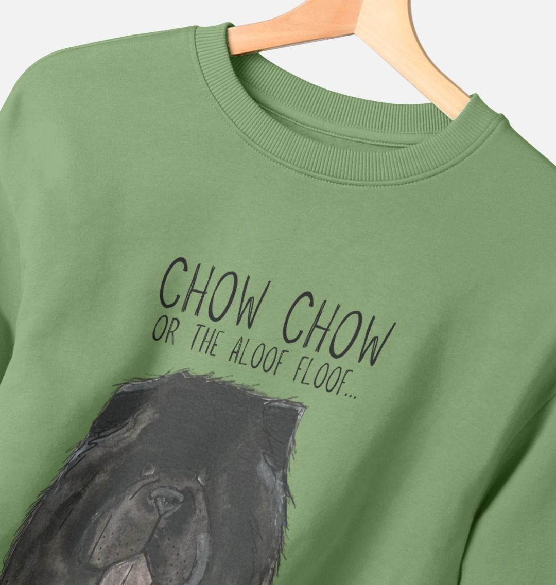 Black Chow Chow Women's Oversized Sweatshirt – Featuring the Aloof Floof Design!