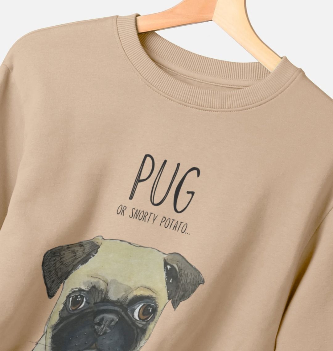 Pug or Snorty Potato? Men's Crew Neck Sweatshirt for Pug Lovers