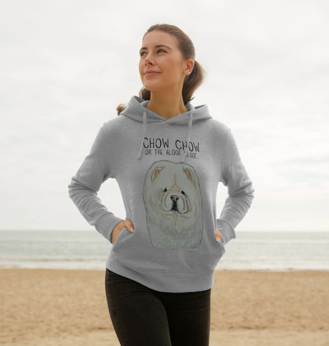 Stay Cozy in Style with the Cream Chow Chow Women's Hoodie – Featuring the Aloof Floof!