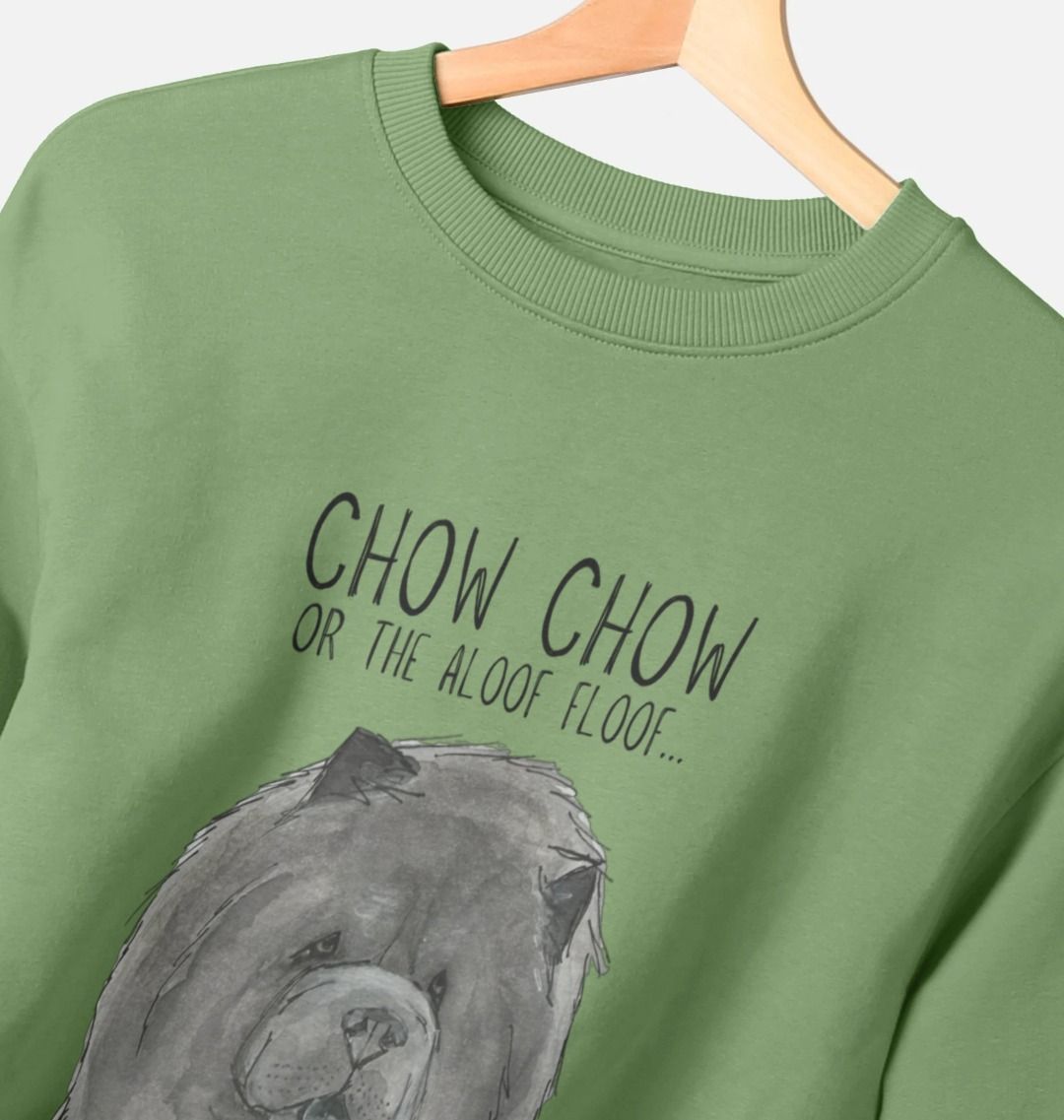 Stay Cozy in the Blue Chow Chow Women’s Oversized Sweatshirt – Featuring The Aloof Floof!